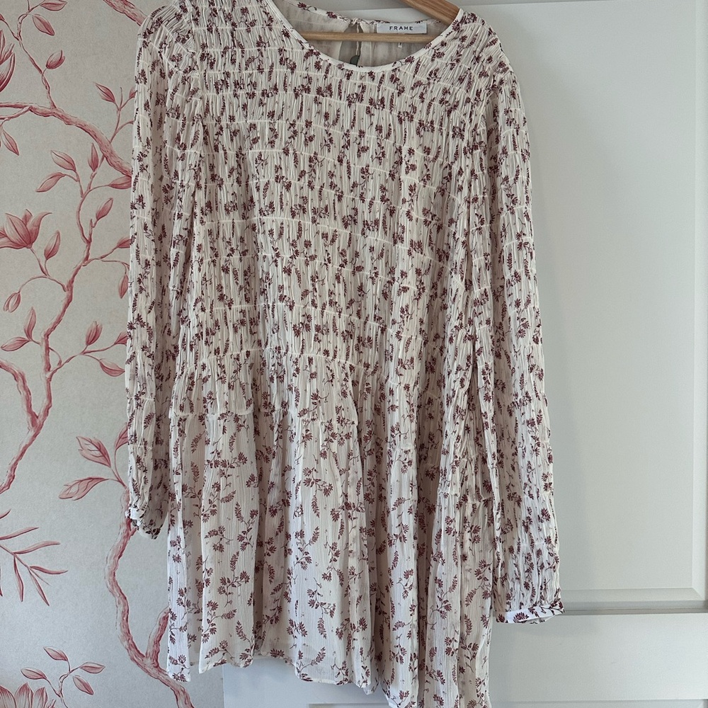 Frame Cream and Red Floral dress
